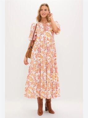hyacinth house blue floral seaport midi dress HYACINTH HOUSE Blue Floral Seaport Midi Dress Size XL NWT Retail $148 Tuckernuck